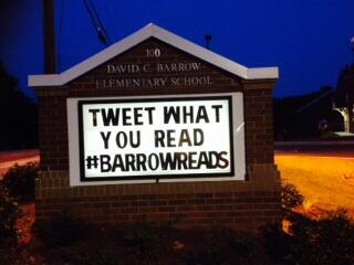 EllenSabatini's tweet photo. What are you reading this summer? Reply with #barrowreads and see your suggestion on our marquee. #barrowbuddies http://t.co/Qu5l0jXATC