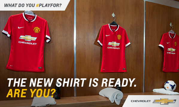 ManUtd's tweet image. The time is now! The new #MUFCkit, featuring @ChevroletFC, is here. Get involved &amp;amp; join us: s.chevy.com/4Tz