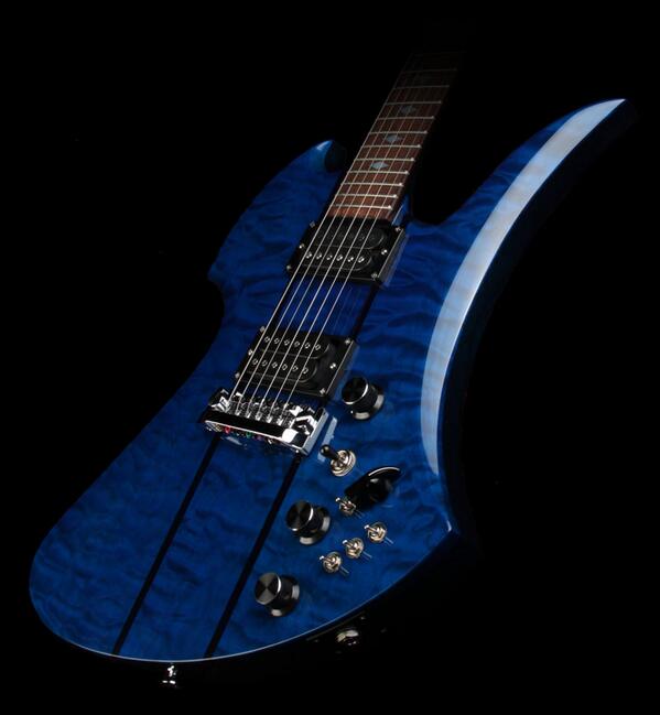 SixStringVai's tweet image. B.C. Rich USA Mockingbird Deluxe Electric Guitar Transparent Blue
