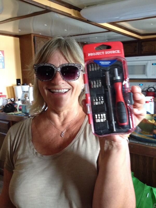 danae's tweet image. My mom, @deblazar , has declared that her new black &amp;amp; red colored screwdriver is a tool for the Rev. #teamcolors