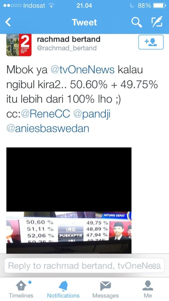 pandji's tweet photo. Kalo mrasa ada yg mencurigakan, gunakan hashtag #KawalKPU. Tak perlu menuding ini/itu curang. Publikasikan saja. http://t.co/NIEGJmhbfw