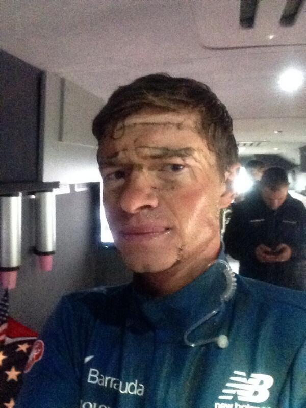BenKing89's tweet photo. Flat tires, crashes, insanity, misery. #LetMeTakeASelfie http://t.co/36saek0eko