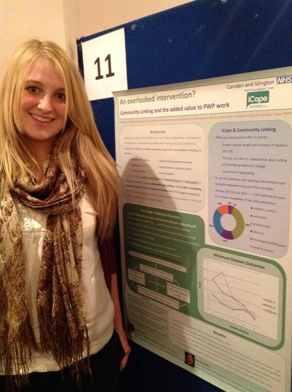 mintonbec's tweet photo. Well done to Katherine on presenting fab poster on PWP intervention of community linking /social prescribing #pwpday http://t.co/yfp3ksnsWi