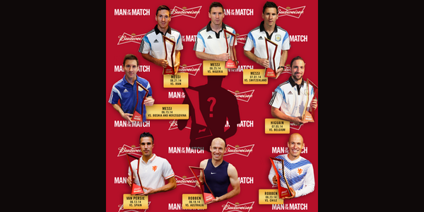 Budweiser_Br's tweet photo. A performance sólida da #NED encontra a #ARG de #Messi. Quem será o #ManOfTheMatch da última semifinal da #WorldCup? http://t.co/2ocNk50EF3