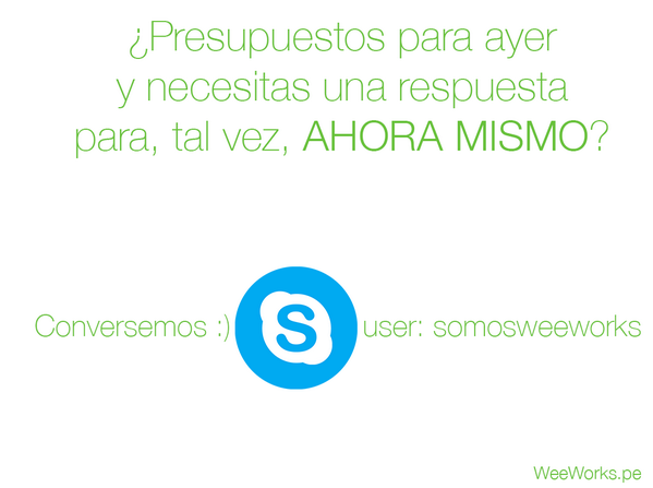 WeeWorks's tweet photo. Por si buscaban una forma más fácil de tener presupuestos “para ayer”. http://t.co/fcEBvp320A