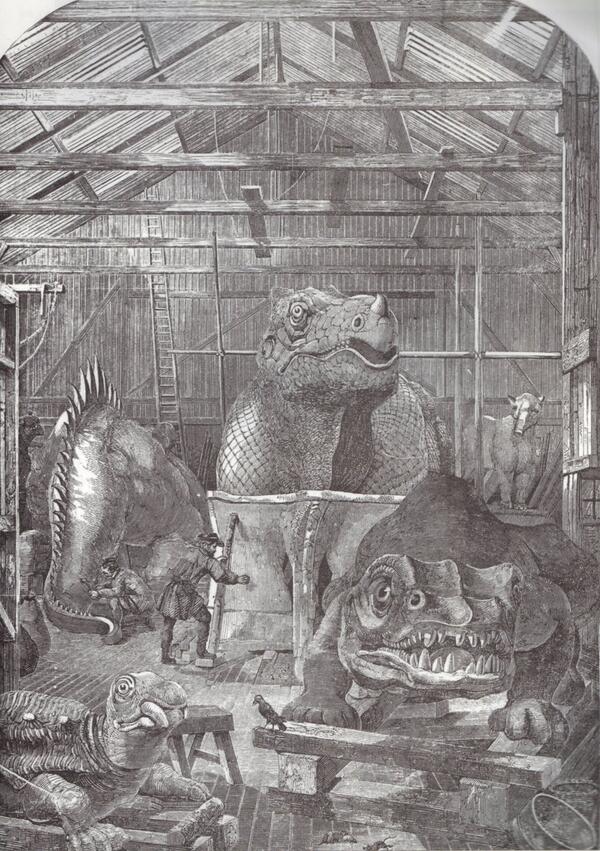 Albert_PrinceC's tweet photo. @cpdinosaurs @profjoecain @CrystalPalacePK @PalaceDinosaur Hawkins' workship (birthing home for dinos) http://t.co/3FeiORKemO
