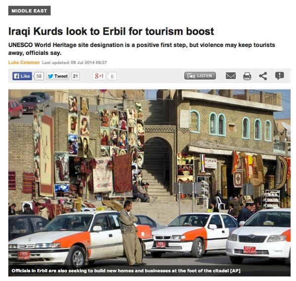 'Iraqi Kurds look to Erbil for tourism boost', <a href="/littleletters/">LittleLettersBigHearts</a>, <a href="/AJEnglish/">Al Jazeera English</a>. With insights from <a href="/MardinBaban/">Mardin Hêja Baban</a>. #MeydanPR
