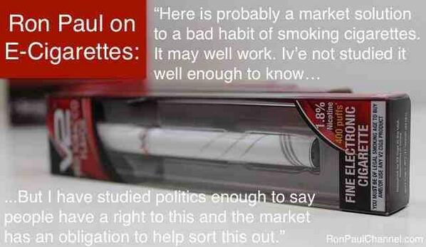 NewsVaper's tweet photo. “@ECRJohn: Ron Paul on #ecigs: "We need to keep governement out of it." http://t.co/DxM7xISk1a http://t.co/CPIpCZWifb” #NewsVaper