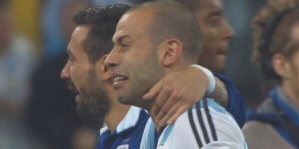 Las lagrimas de un guerrero. Las lagrimas de Javier Mascherano. GRANDE!!!