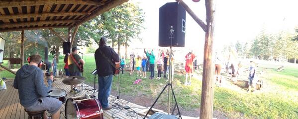 Campfire during this beautiful evening. Watching the kids worship with the band!
