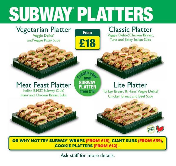 Subway platter promo code