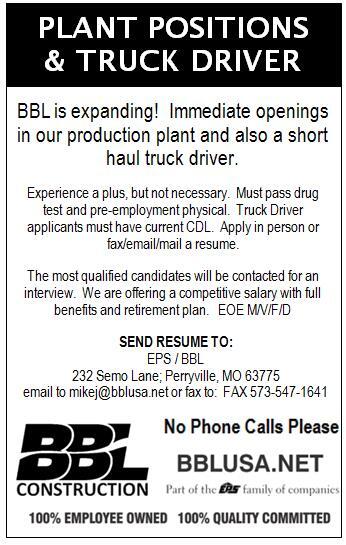 BBL_Const's tweet image. Now hiring Plant positions and Truck Driver.
