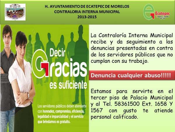 ContraloriaInte's tweet photo. Si tienes información sobre malas prácticas de algún servidor público “Denuncia” #EcatepecMásCercano http://t.co/NLEM0u4cUA
