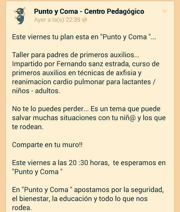 PuntoyComaPal's tweet photo. Sí eres seguidor de nuestro Twitter, Facebook, te ha llegado un WhatsApp...CLIENTE este viernes...
Primer taller http://t.co/8HWIFlNISL