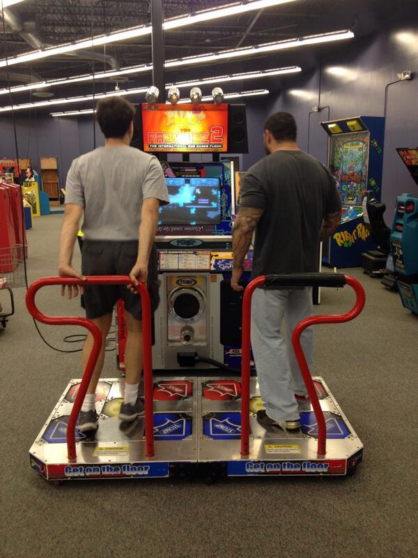 MtPlaymore's tweet image. General manager vs owner dance off!! Taking a quick break from set up for some fun. #mtplaymore #atx #funinaustin