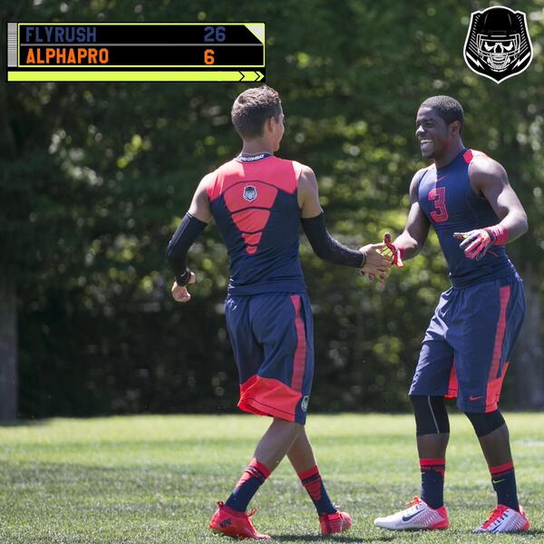 TheOpening's tweet image. Game one final:
#FlyRush 26, #AlphaPro 6
Player of the Game - @trenton_4 with 1 TD rec #TheOpening