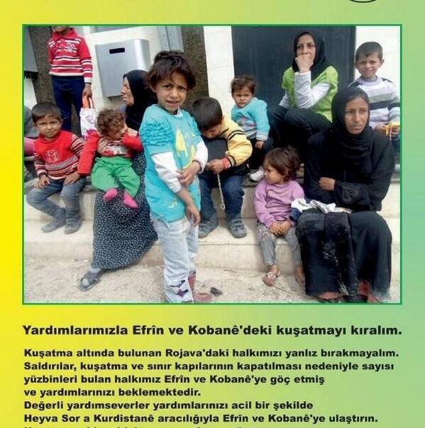 dempartistanbul's tweet photo. Ambargo Uygulanan Rojava Halkıyla Dayanışmaya!
#DengBideRojava
#KobaneYalnızDeğildir
http://t.co/S2Ov8ixUNZ