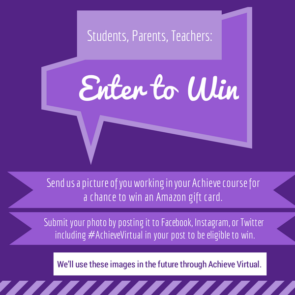AchieveVirtual's tweet photo. Attention Achieve Virtual students, staff, and parents! Enter to win an Amazon gift card. #AchieveVirtual #WeAreWayne http://t.co/Op1SUtdRic