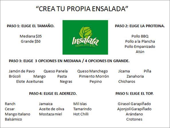 INSALATAMEX's tweet image. Te presentamos nuestro MENU!!!