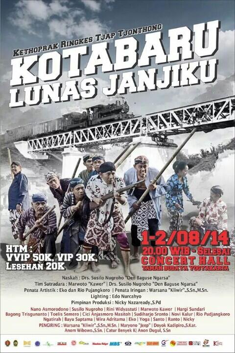 jalanbhakti's tweet photo. #NantiMalam dg judul "Kota Baru Lunas Janjiku" Kethoprak Ringkes Tjap Tjonthong |  di Taman Budaya Yogyakarta http://t.co/0kdkOcMfoa
