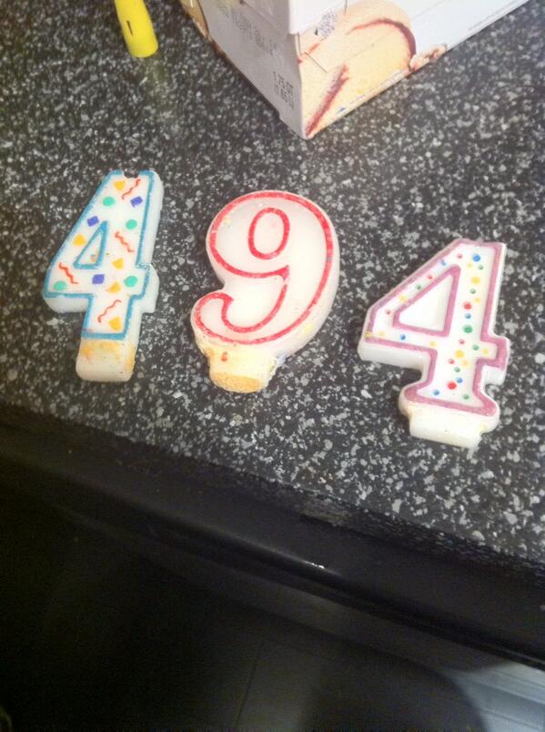 AngelRome's tweet image. We were missing the numbers 5 and 3 for dad's cake...so we improvised #MathSkillz
