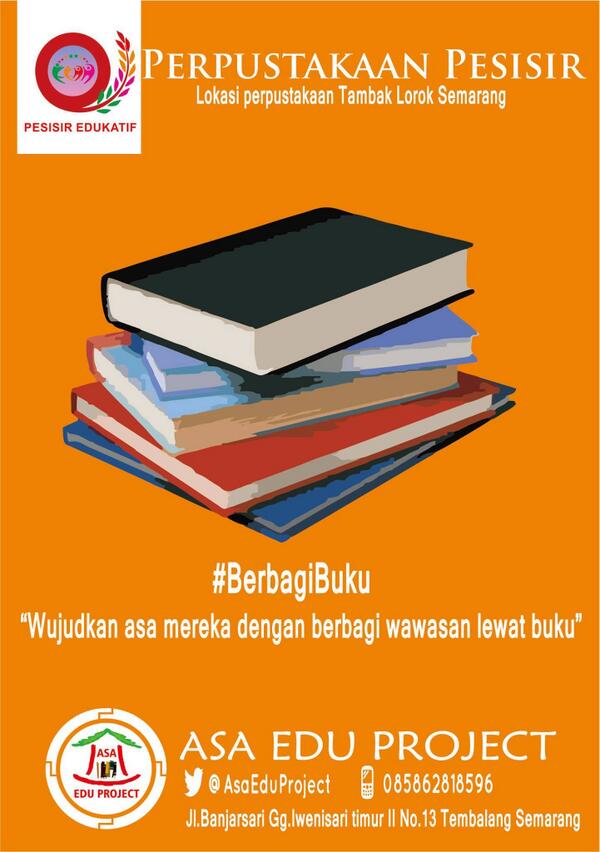 #BerbagiBuku Mari Wujudkan Perpustakaan Pesisir di Tambak Lorok Semarang.  | via @AsaEduProject