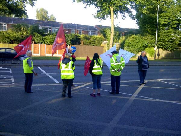 Unite members from passenger transport flying their flags