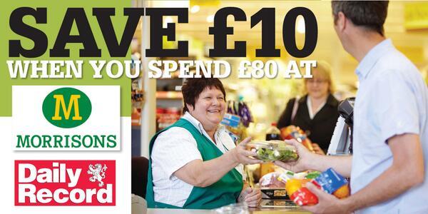 SWPaulN's tweet image. Save £10 on your #food #optimising shopping @Morrisons with this offer in the @Daily_Record &amp;amp; @DailyMirror today!