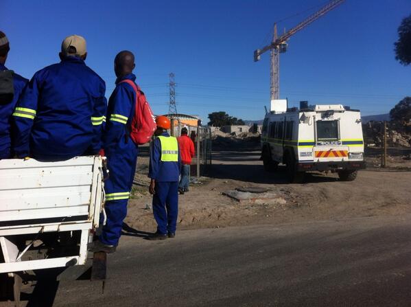 UCTSaVI's tweet image. "@ewnreporter: Fear that protests may erupt again. Work at housing development suspended http://t.co/PDZfOKvvlj" #ProtestViolence #Langa