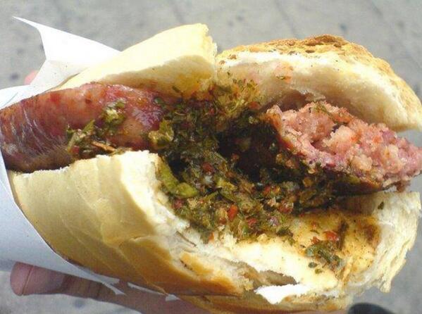 Introducing our CHORIPAN. Grilled chorizo and a pan(crusty bread) Popular in Cuba, originally invented in Argentina.