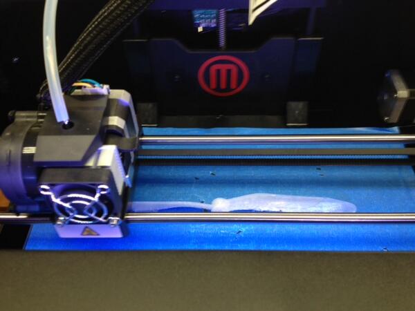 Creating a propeller with our 3D printer for a student-made airplane...