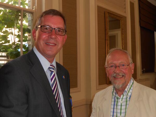 Outgoing President <a href="/boyycee/">Stephen Shaw</a> marked the end of his tenure with Paul Harris award to long-serving Rotarian David Davis.