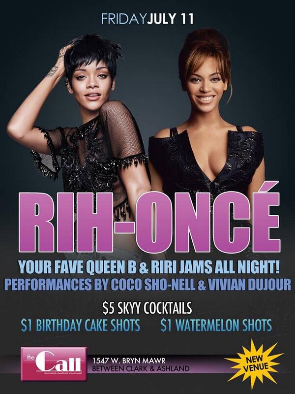 New Venue but #Rihoncé is back this Friday. All @rihanna and @Beyonce all night. @thecallbar