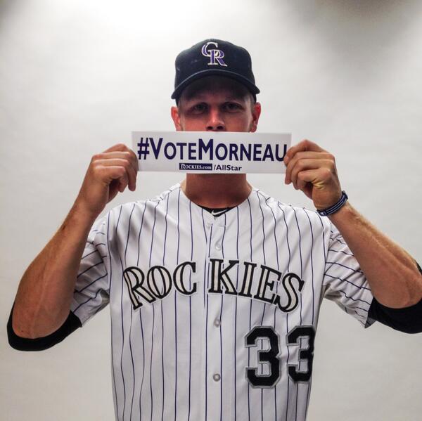 Rockies's tweet photo. HASHTAG VOTING IS ON!

Include #VoteMorneau in all of your tweets and RETWEET everything! http://t.co/AHE1smwjC7