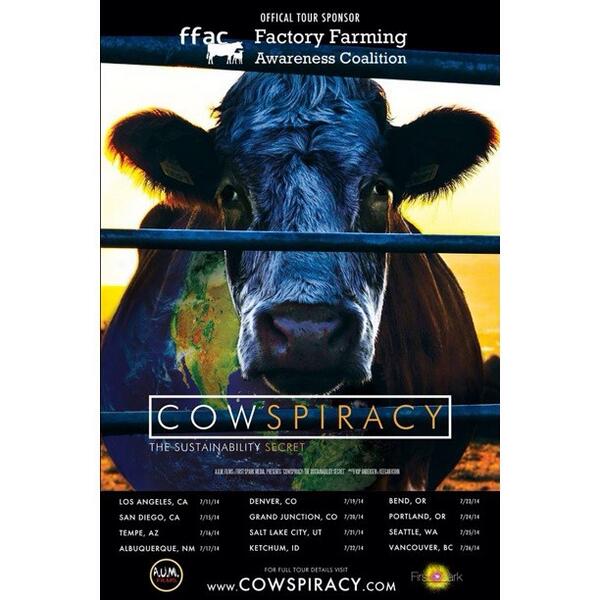 FirstSparkMedia's tweet photo. @Cowspiracy Tour! A huge thank you to our tour sponsor @ffacoalition http://t.co/69nnteNftc