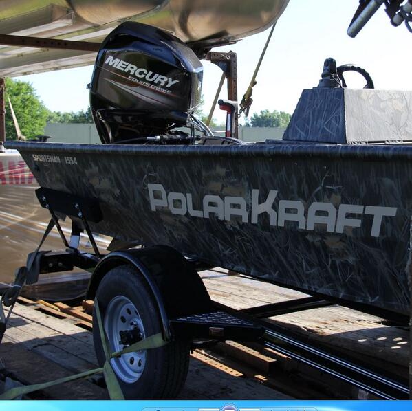 Polar Krafts are being shipped out to be delivered. Check out this Sportsman 1554 with a <a href="/MercuryMarine/">MercuryMarine</a> engine. #NGG