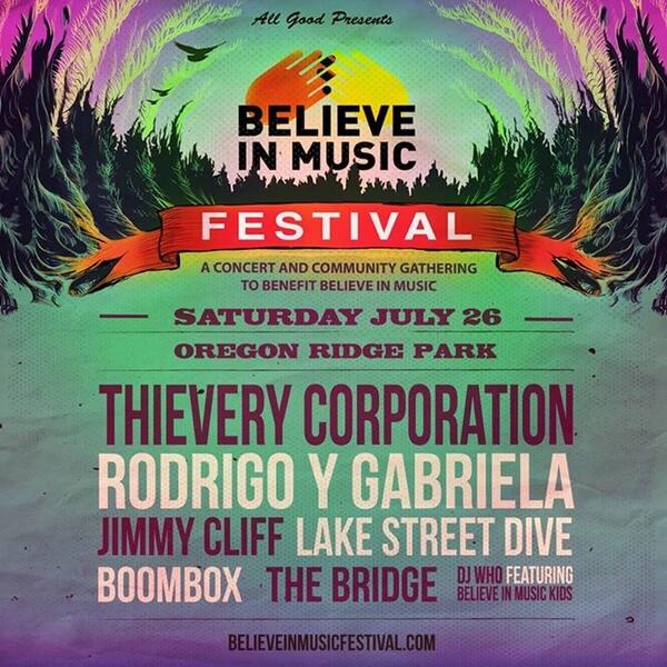 believeinmusic5's tweet image. We can't wait 4 the #BelieveInMusicFest July 26th! What artist are u excited to see? @ThieveryCorpDC @TheBridgeMusic