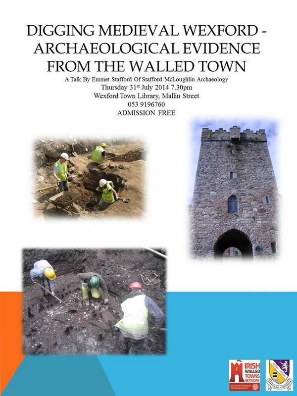 irarchaeology's tweet photo. Upcoming talk discussing the medieval archaeology of Wexford town. Thursday the 31st July, the town Library, 7.30 pm http://t.co/RaYuiO6cNd