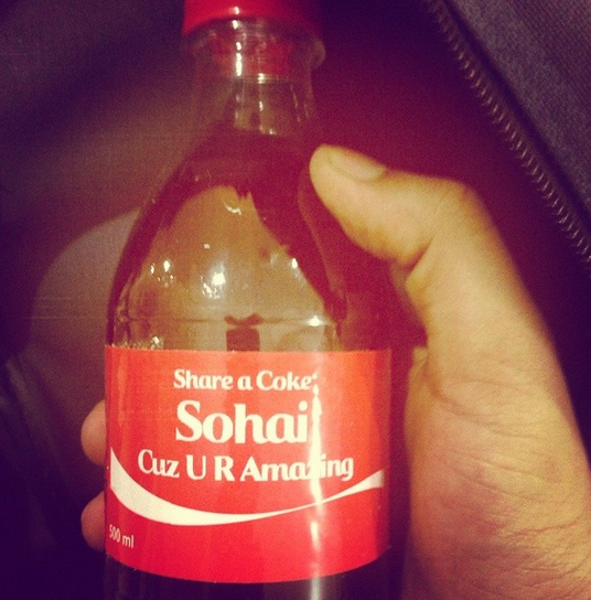OsOhai's tweet photo. Awwww. Thankyou coke 💗😆😃😊 http://t.co/B8npErDcX3