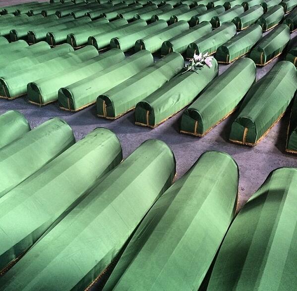 More than 8372 Muslim men and boys were killed when Serbian forces overran the town of Srebrenica on July 11th 1995.