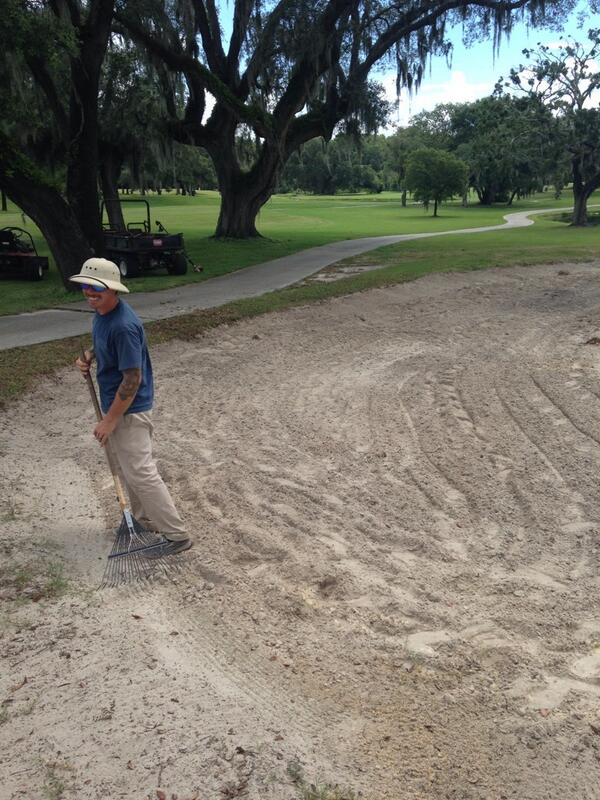 Our definition of bunker work! Rototilled some bunkers to soften up the sand! #golf #bunkerwork #theclaw