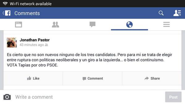 GloriaRazabal's tweet photo. #TapiasOtroPSOE 
Domingo 13 #VotaTapias
 http://t.co/R551qibSLy"
