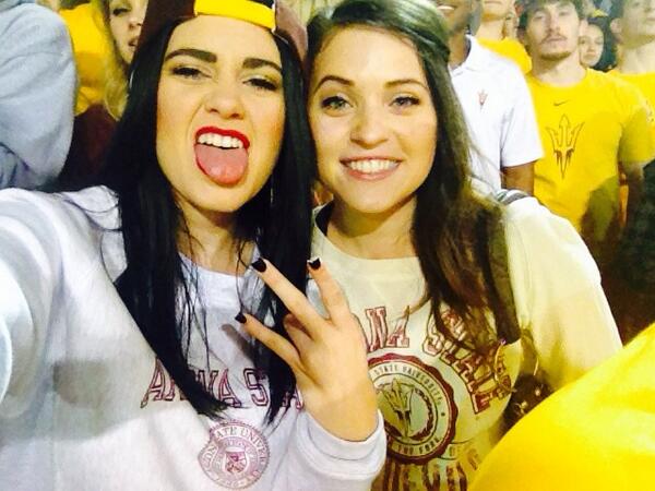 SabotageSweetie's tweet photo. Throwback Thursday @brittanystewar1 ππβ€οΈπ #asugame. Love you. http://t.co/7Dd0HM9HW1