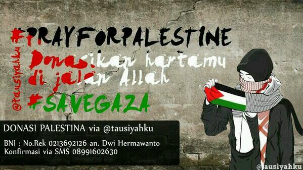kita juga bisa membantu melalui rekening <a href="/TausyiahKu/">TausyiahKu</a> #PrayForGaza #SavePalestine
