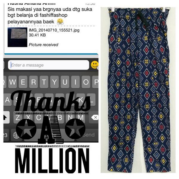 fashiffashop's tweet photo. Testi from beloved customer for "Ethnic Pants 007" ❤️❤️❤️ http://t.co/hLeCAta7sj