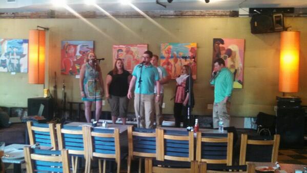 <a href="/PHLIndependents/">The Independents</a> sound check! Show at 8 #acappella <a href="/MelodiesCafe/">Melodies Cafe</a>