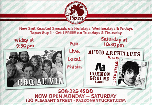 PazzoNantucket's tweet photo. Music at Pazzo this weekend! http://t.co/w86sxsYe0L