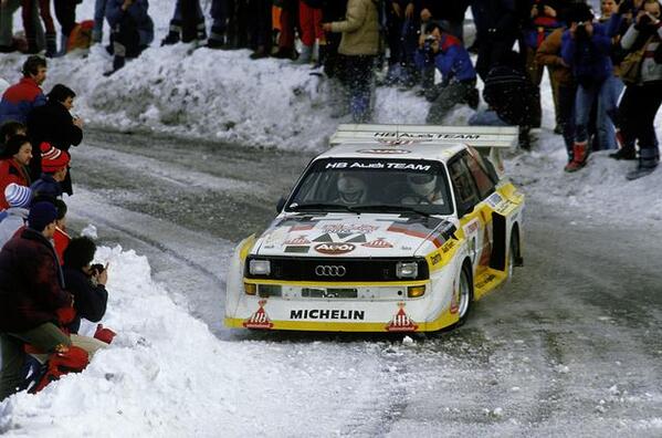 DakarSpain's tweet photo. Rally Monte-Carlo 1986 - Walter Röhrl (Audi Sport Quattro S1) http://t.co/uqwdVdEDlc
