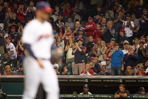 CleGuardians's tweet photo. #VoteKluber because while he loves 'em, standing ovations do not faze him. (#VoteMorneau) http://t.co/giUpT9jCSh
