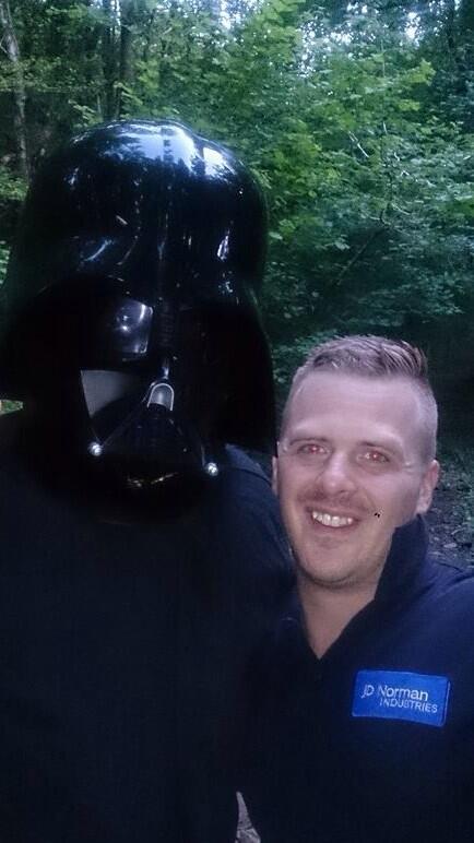 ricky_gunter's tweet photo. @isDARTHVADER my mate meets vader on are way to work #puzzlewood forest of dean http://t.co/BI42AvYqUF